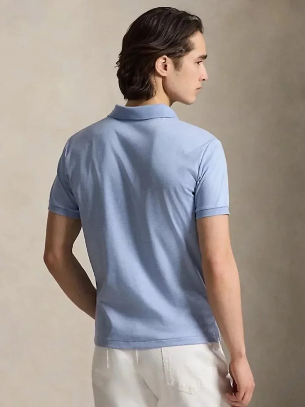 POLO RALPH LAUREN Classic Fit Cotton Short Sleeve Polo Medium Blue Heather NWT
